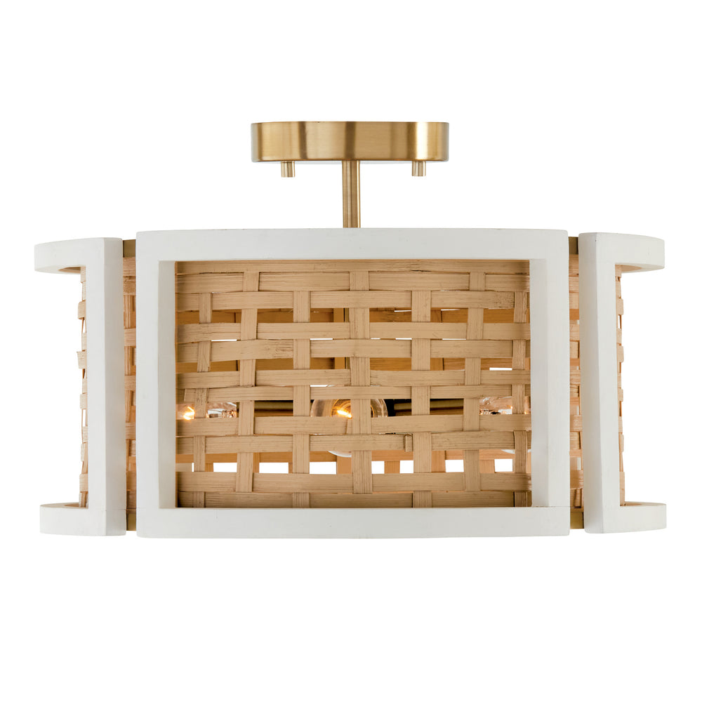 Capital Lighting - Four Light Semi Flush Mount - Lola - Flat White and Matte Brass- Union Lighting Luminaires Decor