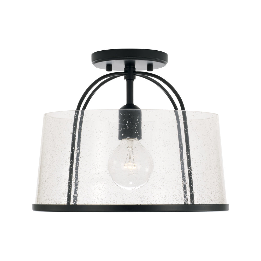 Capital Lighting - One Light Semi Flush Mount - Madison - Matte Black- Union Lighting Luminaires Decor