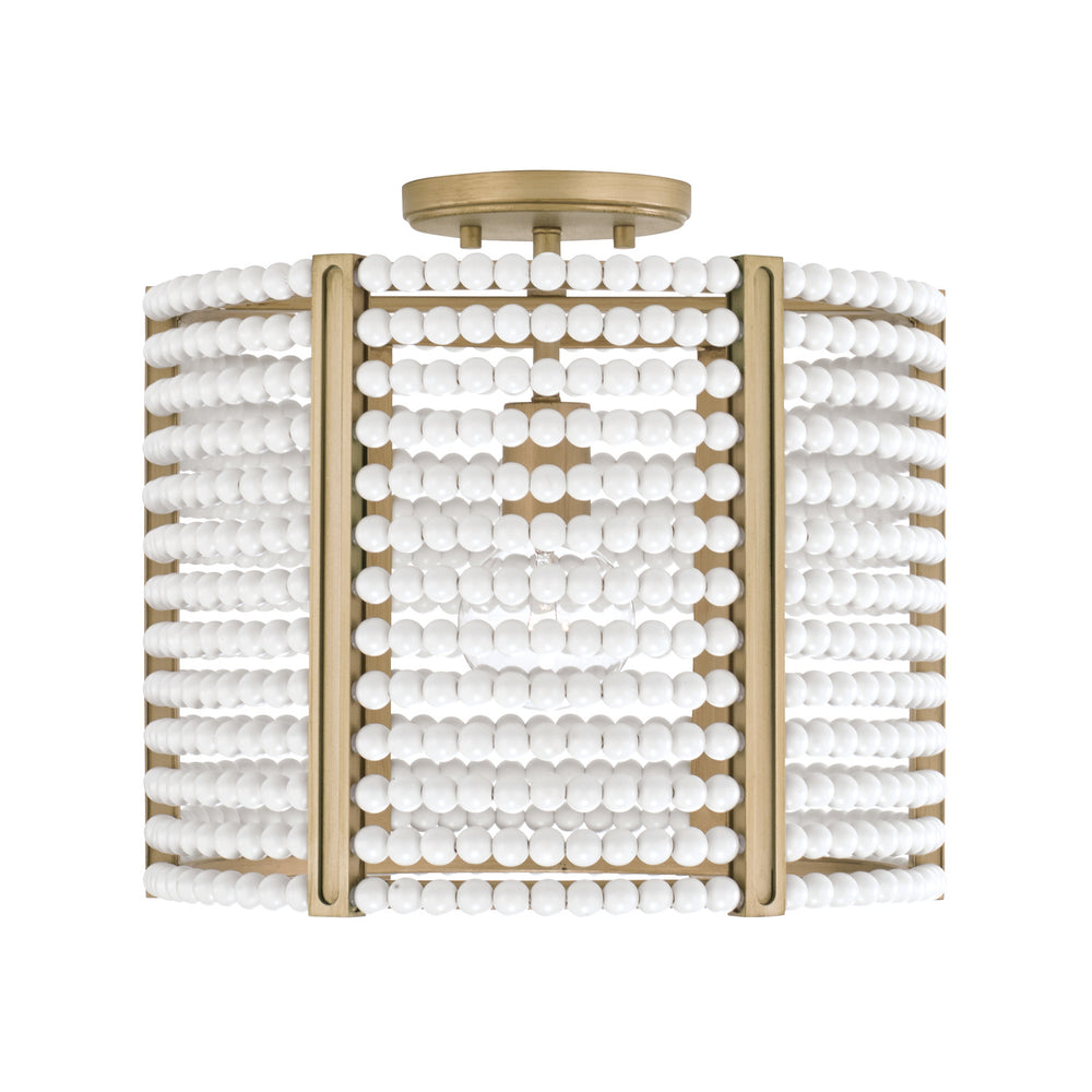 Capital Lighting - One Light Semi Flush Mount - Brynn - Aged Brass Painted- Union Lighting Luminaires Decor