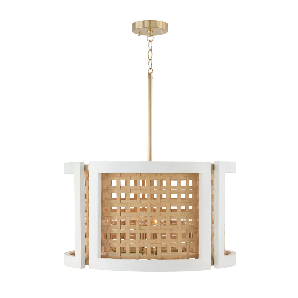 Capital Lighting - Four Light Pendant - Lola - Flat White and Matte Brass- Union Lighting Luminaires Decor