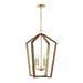 Capital Lighting - Four Light Pendant - Maren - Nordic Wood and Matte Brass- Union Lighting Luminaires Decor