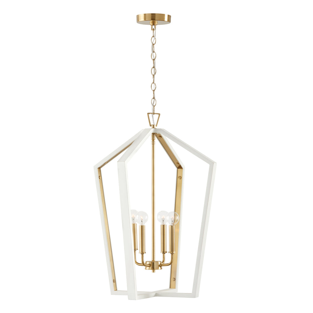 Capital Lighting - Four Light Pendant - Maren - Flat White and Matte Brass- Union Lighting Luminaires Decor