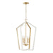 Capital Lighting - Four Light Pendant - Maren - Flat White and Matte Brass- Union Lighting Luminaires Decor