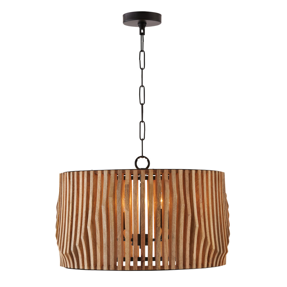 Capital Lighting - Four Light Pendant - Archer - Light Wood and Matte Black- Union Lighting Luminaires Decor