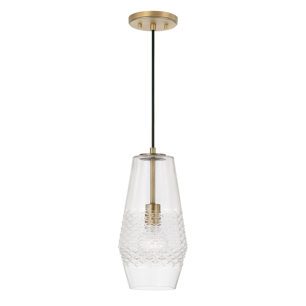 Capital Lighting - One Light Pendant - Dena - Aged Brass- Union Lighting Luminaires Decor