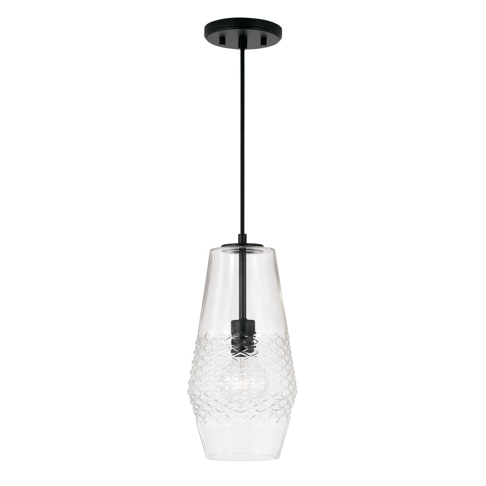 Capital Lighting - One Light Pendant - Dena - Matte Black- Union Lighting Luminaires Decor