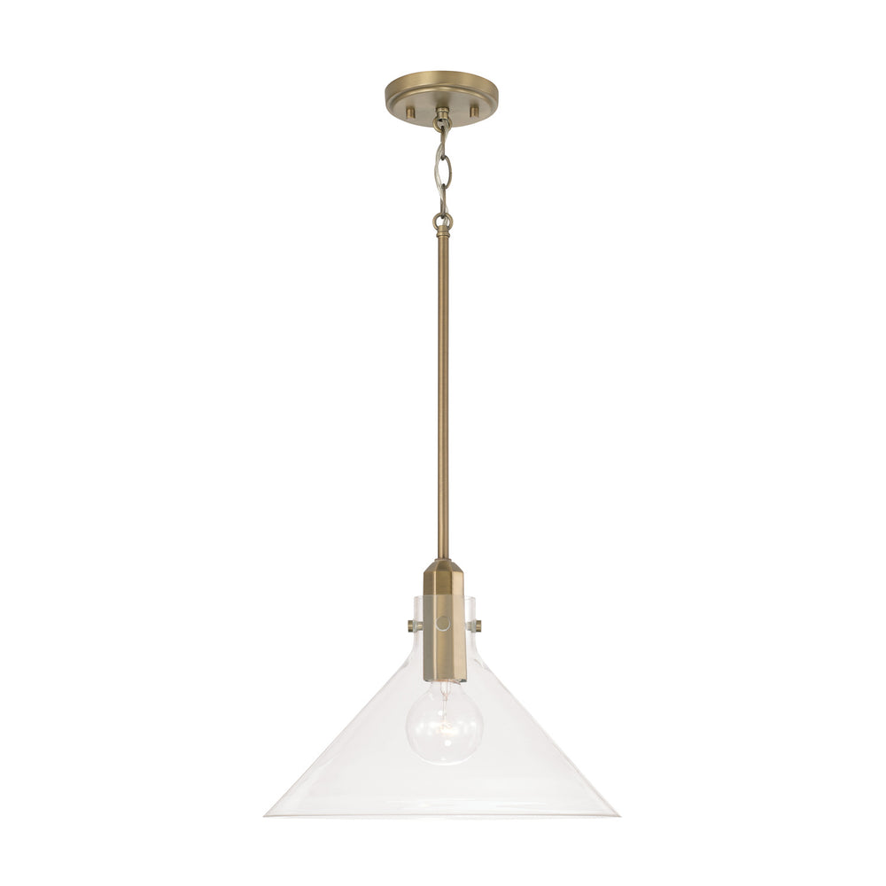 Capital Lighting - One Light Pendant - Greer - Aged Brass- Union Lighting Luminaires Decor