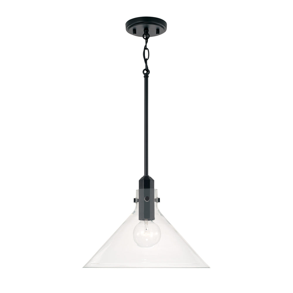 Capital Lighting - One Light Pendant - Greer - Matte Black- Union Lighting Luminaires Decor