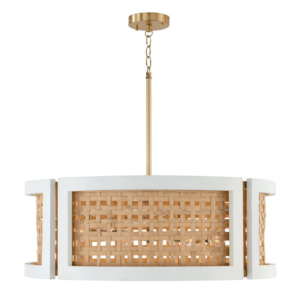Capital Lighting - Six Light Chandelier - Lola - Flat White and Matte Brass- Union Lighting Luminaires Decor