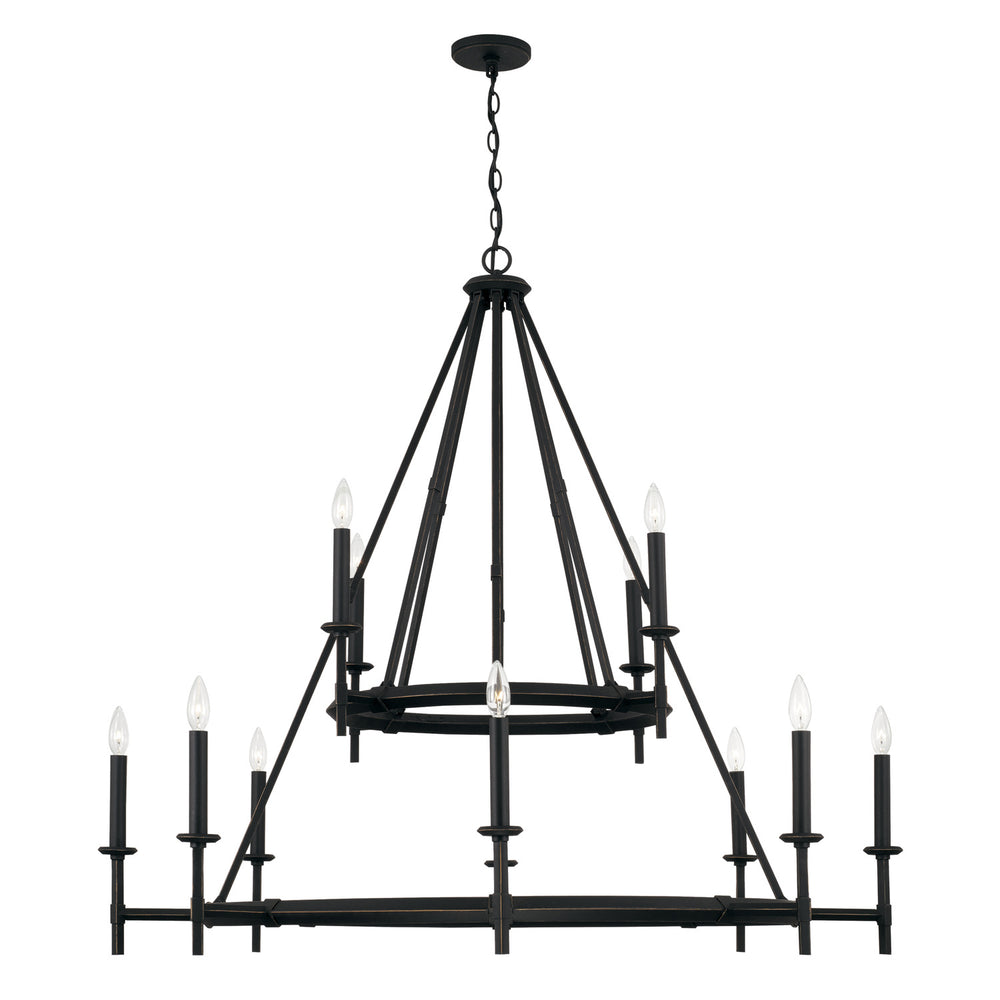 Capital Lighting - 12 Light Chandelier - Ogden - Brushed Black Iron- Union Lighting Luminaires Decor