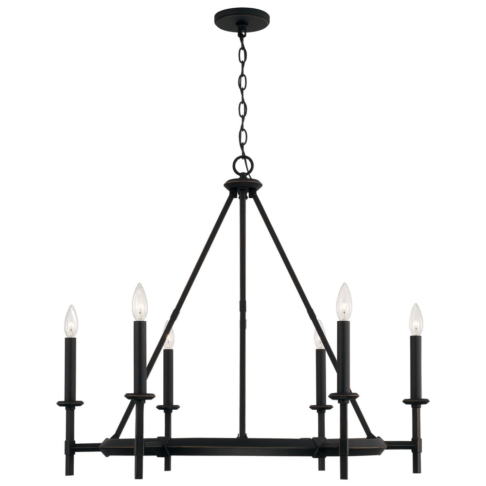 Capital Lighting - Six Light Chandelier - Ogden - Brushed Black Iron- Union Lighting Luminaires Decor