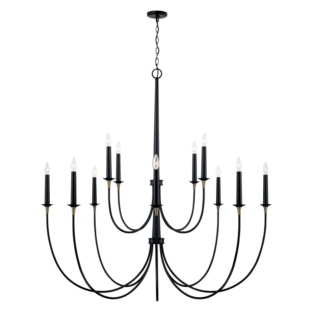 Capital Lighting - 12 Light Chandelier - Amara - Matte Black with Brass- Union Lighting Luminaires Decor