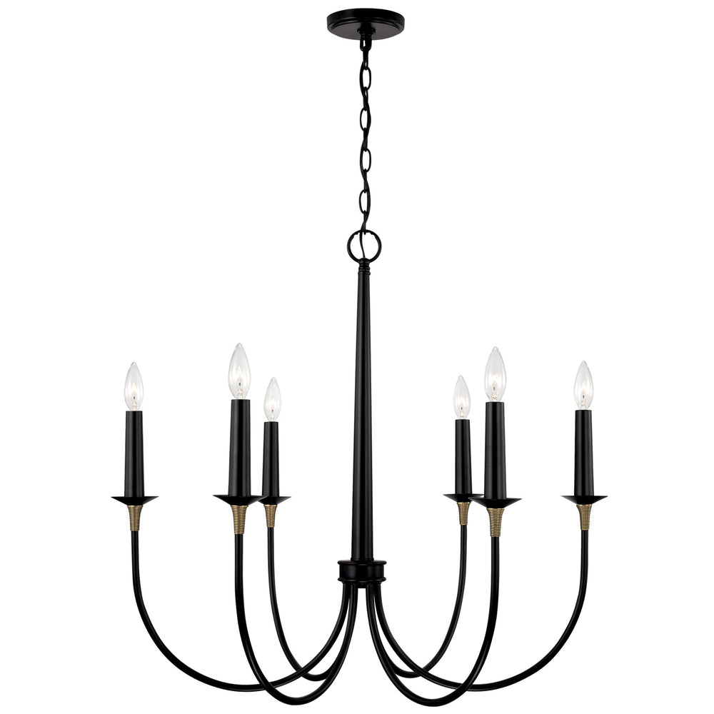 Capital Lighting - Six Light Chandelier - Amara - Matte Black with Brass- Union Lighting Luminaires Decor