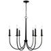 Capital Lighting - Six Light Chandelier - Amara - Matte Black with Brass- Union Lighting Luminaires Decor