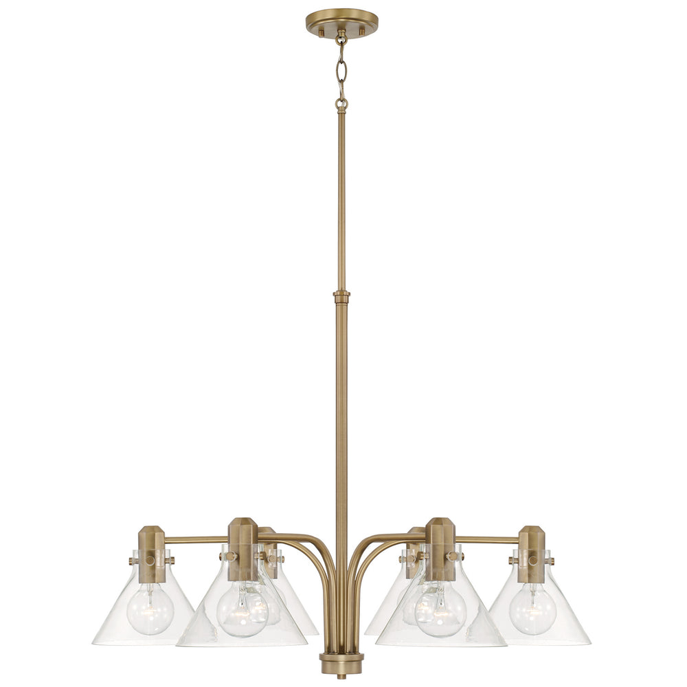 Capital Lighting - Six Light Chandelier - Greer - Aged Brass- Union Lighting Luminaires Decor