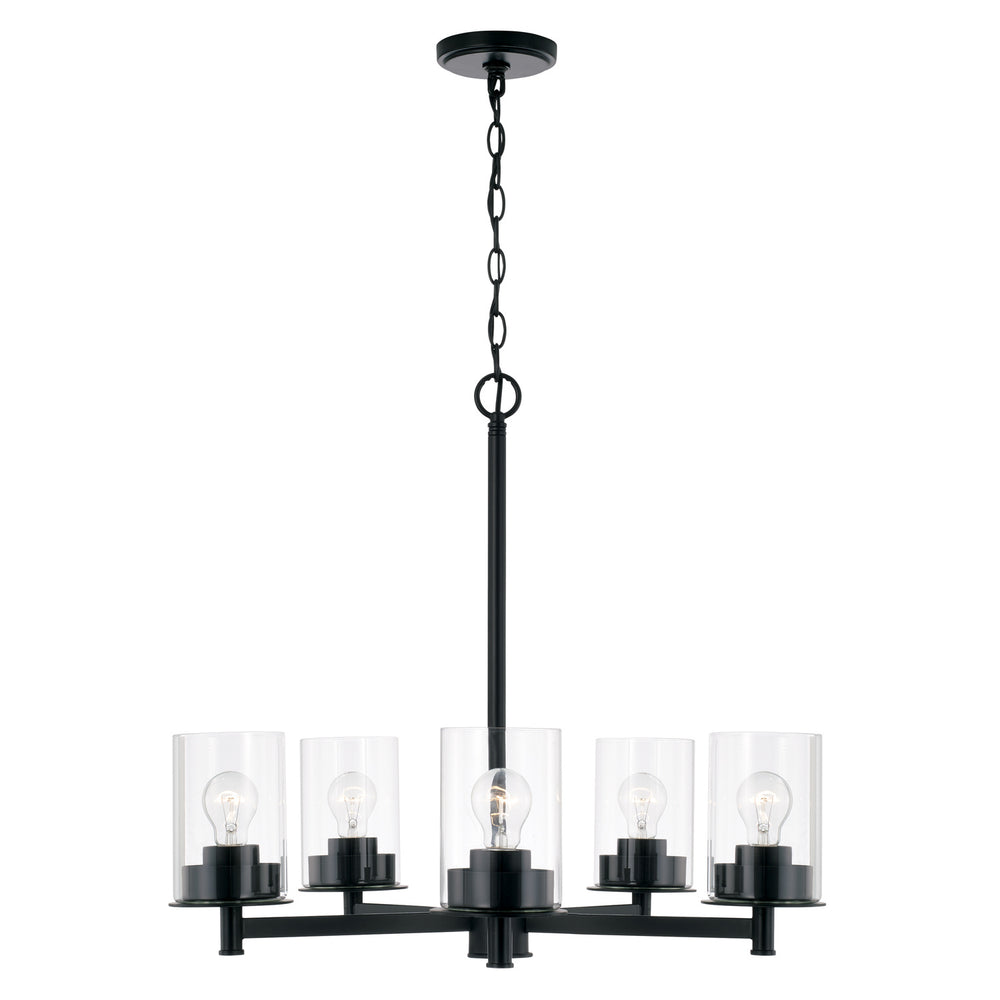 Capital Lighting - Five Light Chandelier - Mason - Matte Black- Union Lighting Luminaires Decor