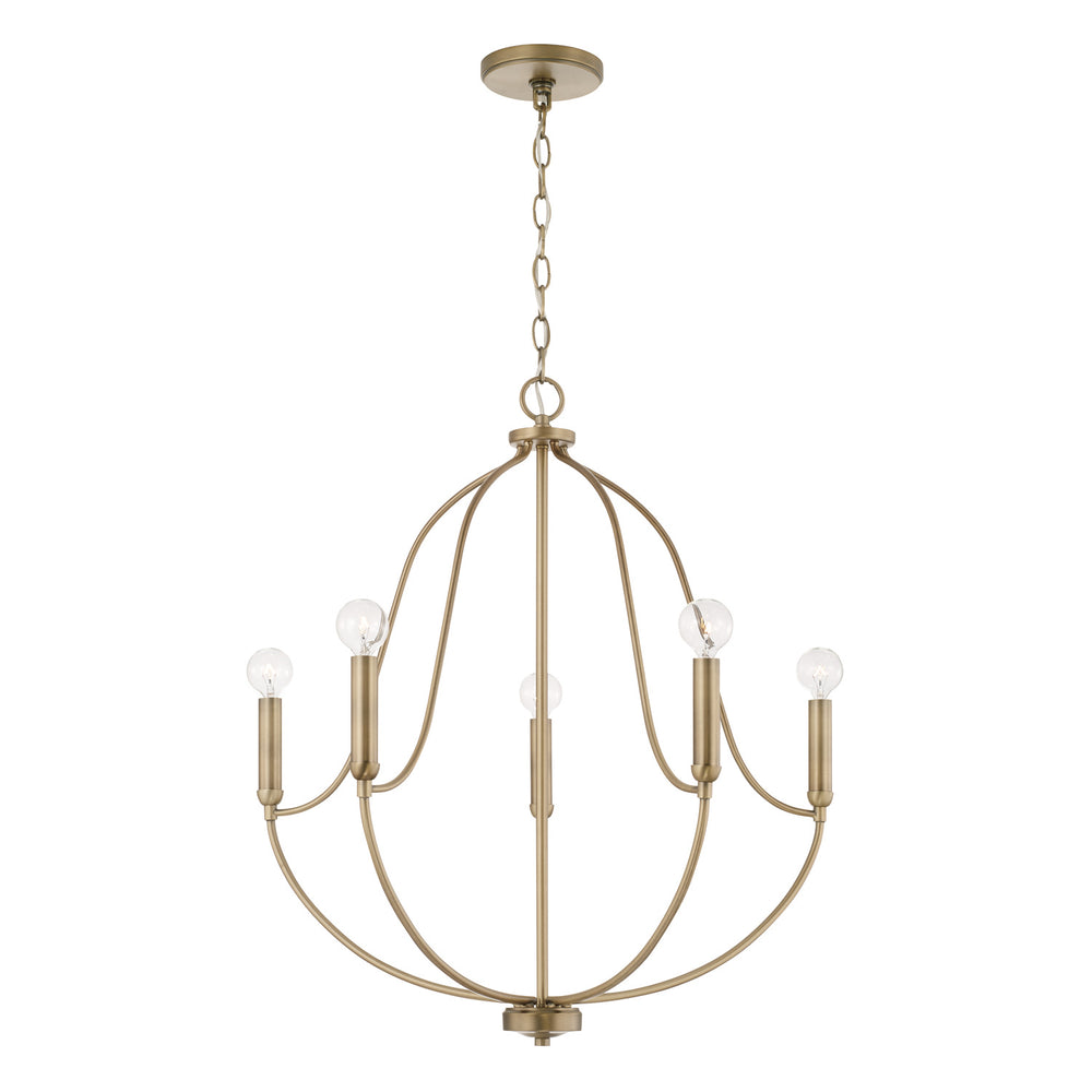 Capital Lighting - Five Light Chandelier - Madison - Aged Brass- Union Lighting Luminaires Decor