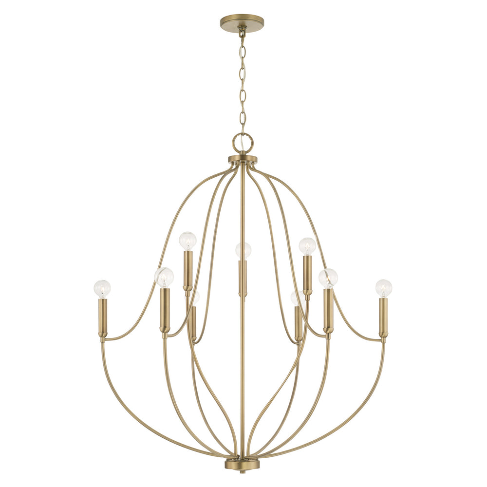 Capital Lighting - Nine Light Chandelier - Madison - Aged Brass- Union Lighting Luminaires Decor