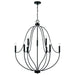 Capital Lighting - Nine Light Chandelier - Madison - Matte Black- Union Lighting Luminaires Decor