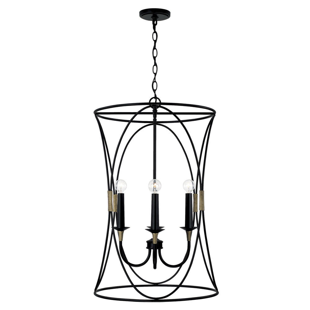Capital Lighting - Four Light Foyer Pendant - Amara - Matte Black with Brass- Union Lighting Luminaires Decor
