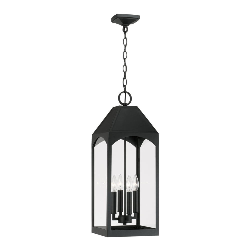 Capital Lighting - Four Light Outdoor Hanging Lantern - Burton - Black- Union Lighting Luminaires Decor