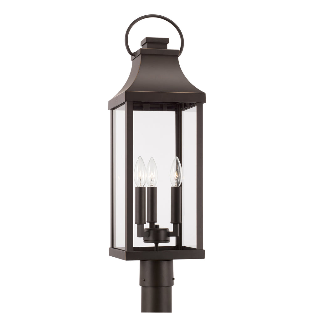 Capital Lighting - Three Light Outdoor Post Lantern - Bradford - Oiled Bronze- Union Lighting Luminaires Decor