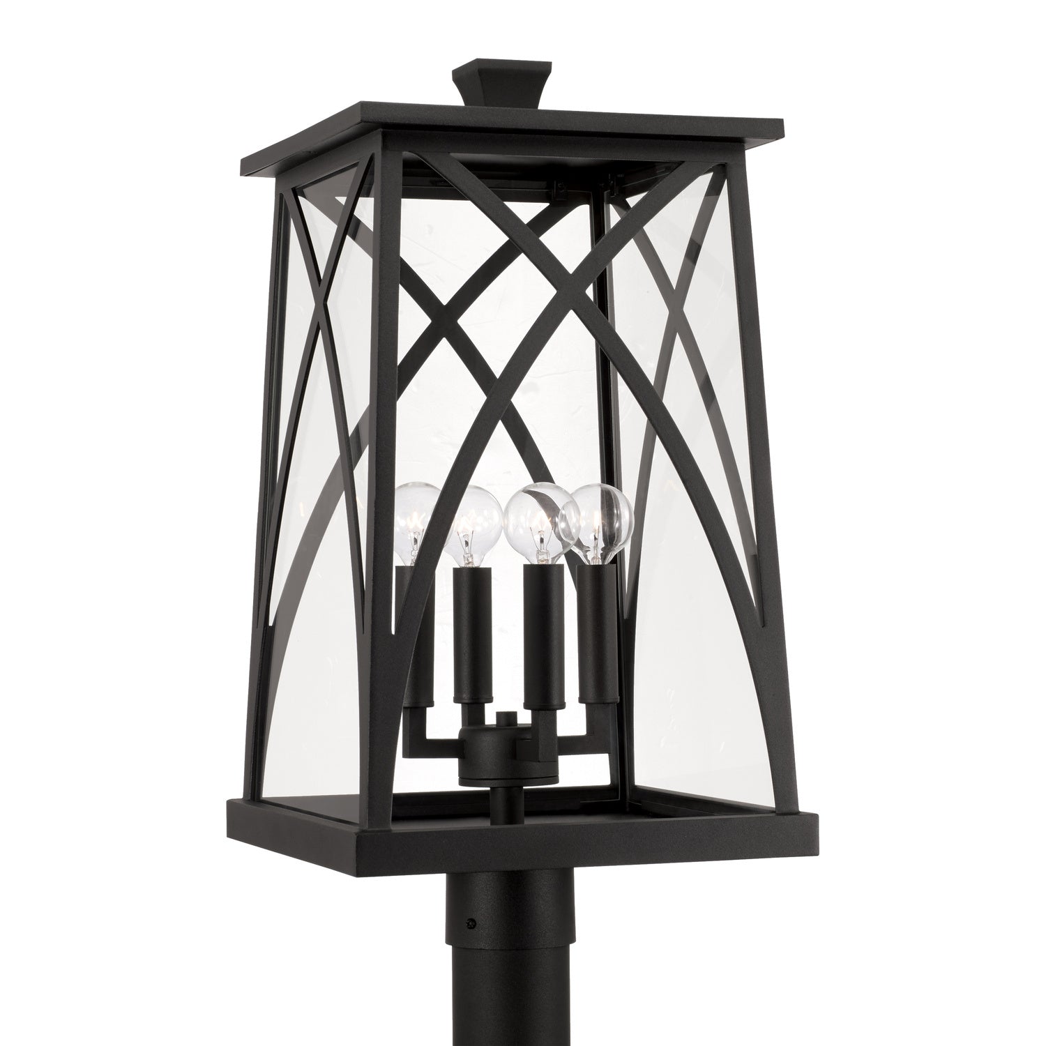 Capital Lighting - Four Light Outdoor Post Lantern - Marshall - Black- Union Lighting Luminaires Decor