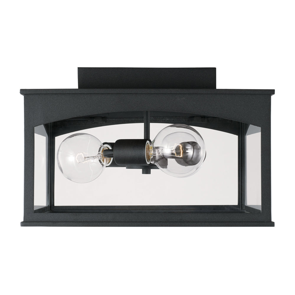 Capital Lighting - Three Light Outdoor Flush Mount - Burton - Black- Union Lighting Luminaires Decor