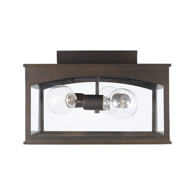 Capital Lighting - Three Light Outdoor Flush Mount - Burton - Oiled Bronze- Union Lighting Luminaires Decor