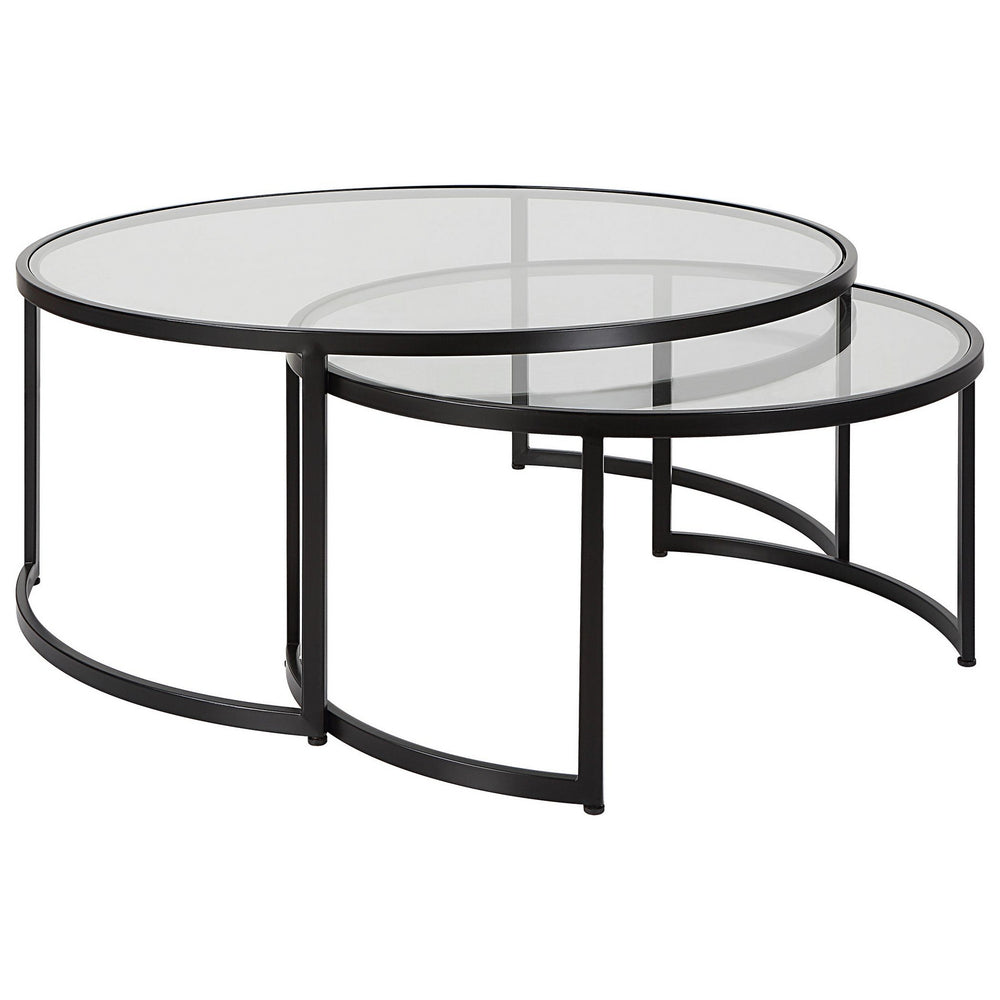 Uttermost - Nesting Coffee Tables S/2 - Rhea - Satin Black- Union Lighting Luminaires Decor