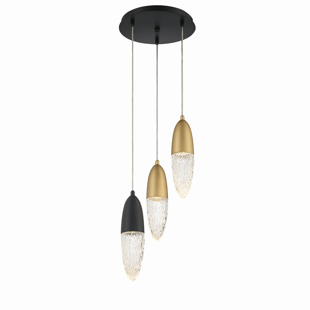 Eurofase Canada - Three Light Chandelier - Ecrou - Mixed Black / Brass- Union Lighting Luminaires Decor