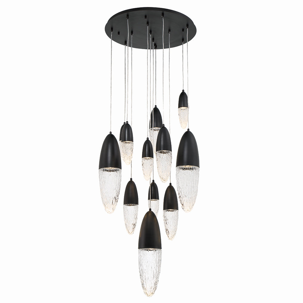 Eurofase Canada - 12 Light Chandelier - Ecrou - Black- Union Lighting Luminaires Decor