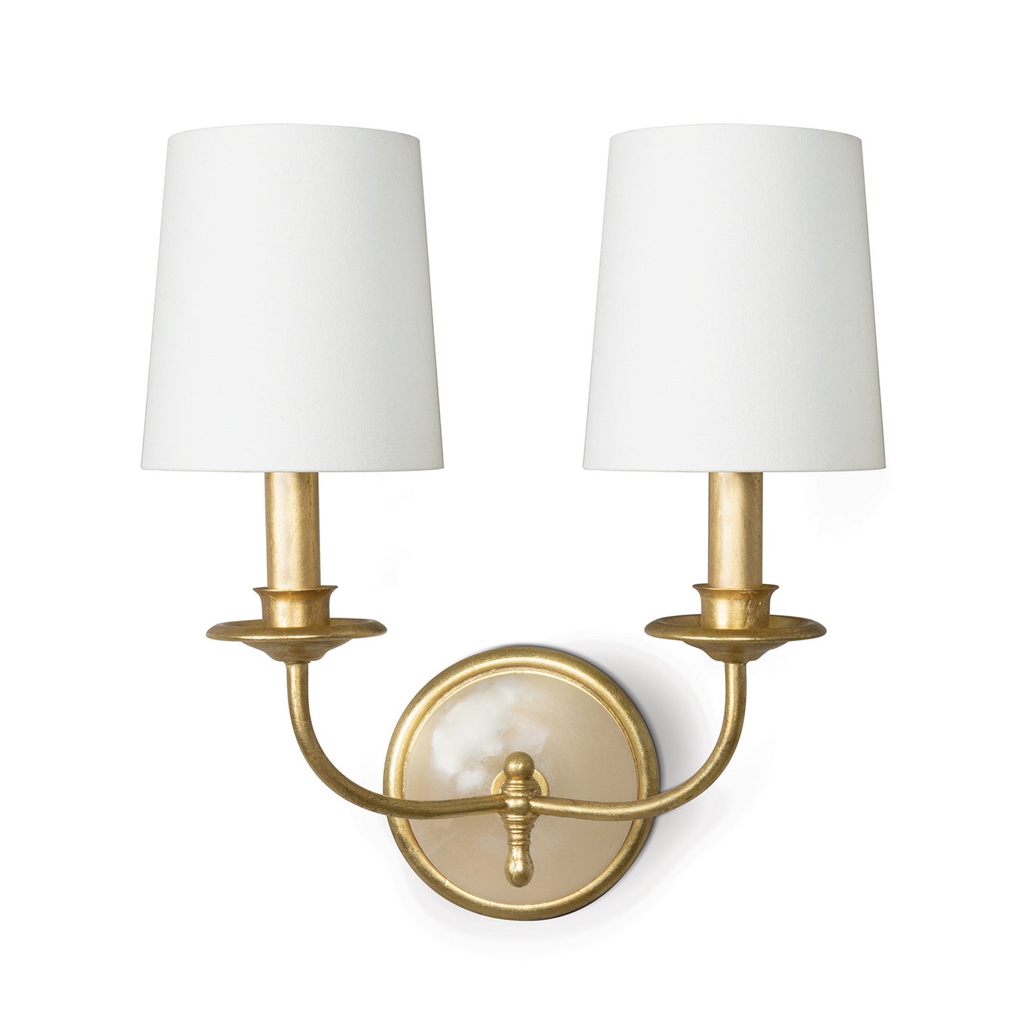 Regina Andrew - Two Light Wall Sconce - Fisher - Gold Leaf- Union Lighting Luminaires Decor
