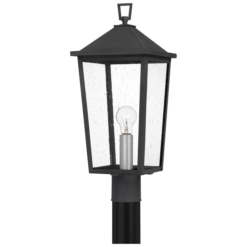 Quoizel - One Light Outdoor Post Mount - Stoneleigh - Mottled Black- Union Lighting Luminaires Decor