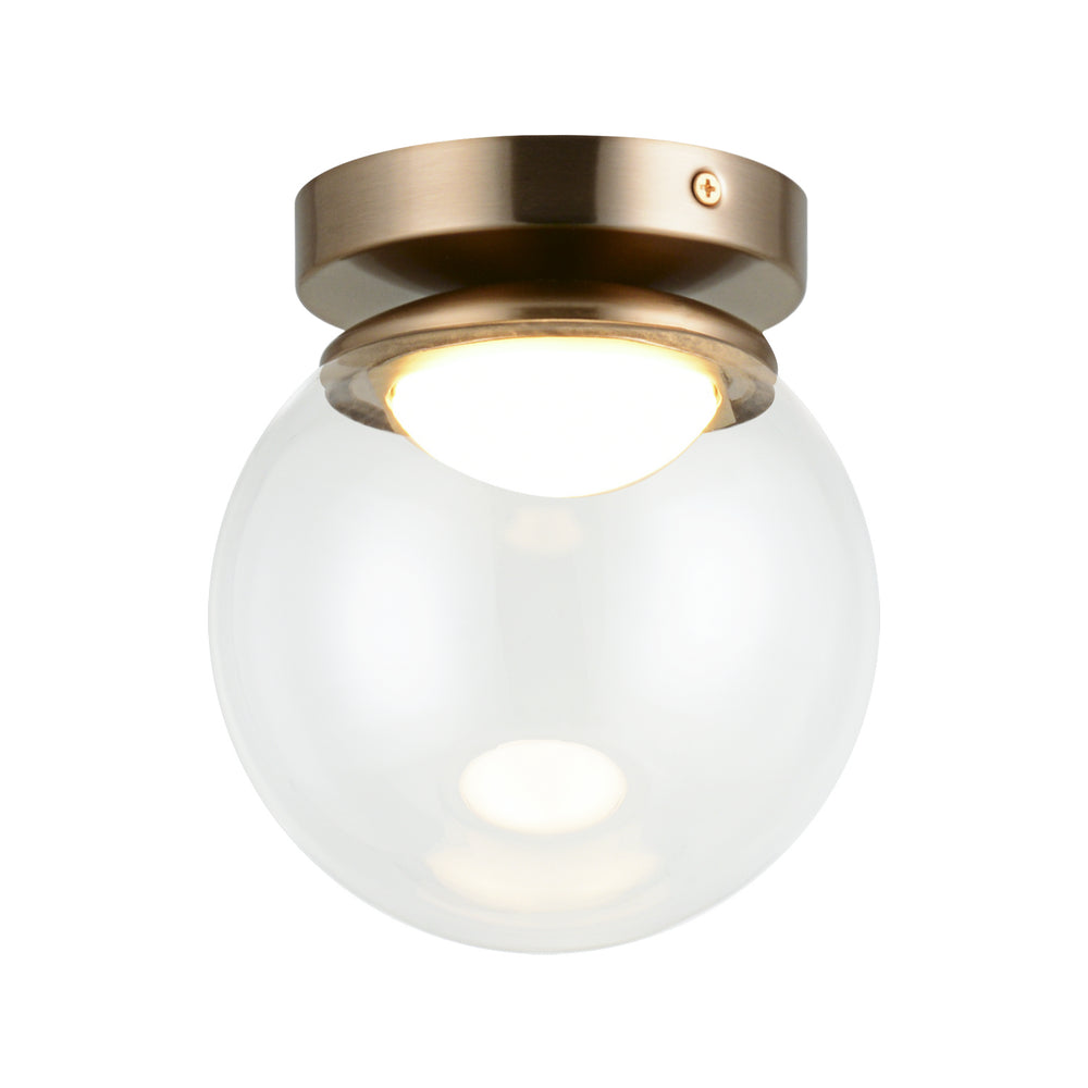 Matteo Canada - One Light Flush Mount - Boble - Aged Gold Brass- Union Lighting Luminaires Decor