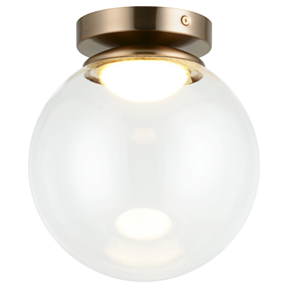 Matteo Canada - One Light Flush Mount - Boble - Aged Gold Brass- Union Lighting Luminaires Decor
