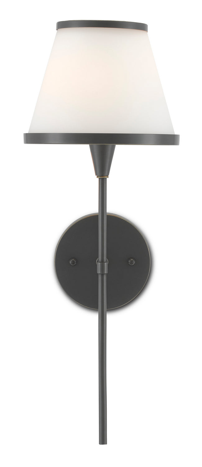 Currey and Company - One Light Wall Sconce - Bagno - Oil Rubbed Bronze/Opaque Glass- Union Lighting Luminaires Decor