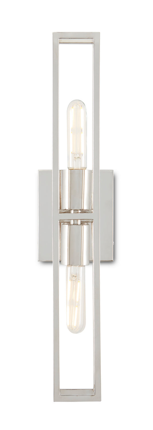 Currey and Company - Two Light Wall Sconce - Bagno - Polished Nickel- Union Lighting Luminaires Decor