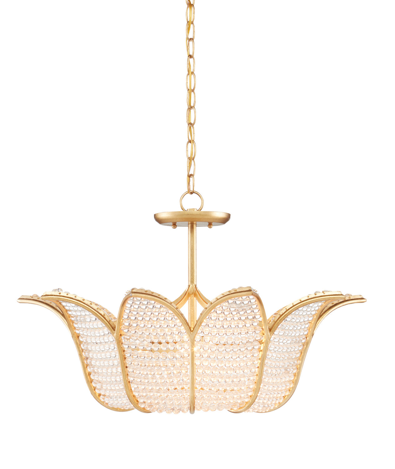 Currey and Company - Three Light Chandelier - Bunny Williams - Contemporary Gold Leaf/Clear- Union Lighting Luminaires Decor