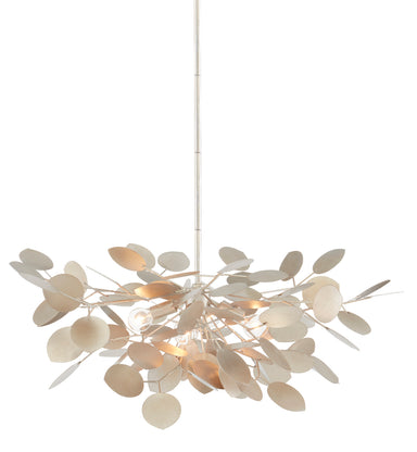 Currey and Company - Four Light Chandelier - Lunaria - Contemporary Silver Leaf- Union Lighting Luminaires Decor