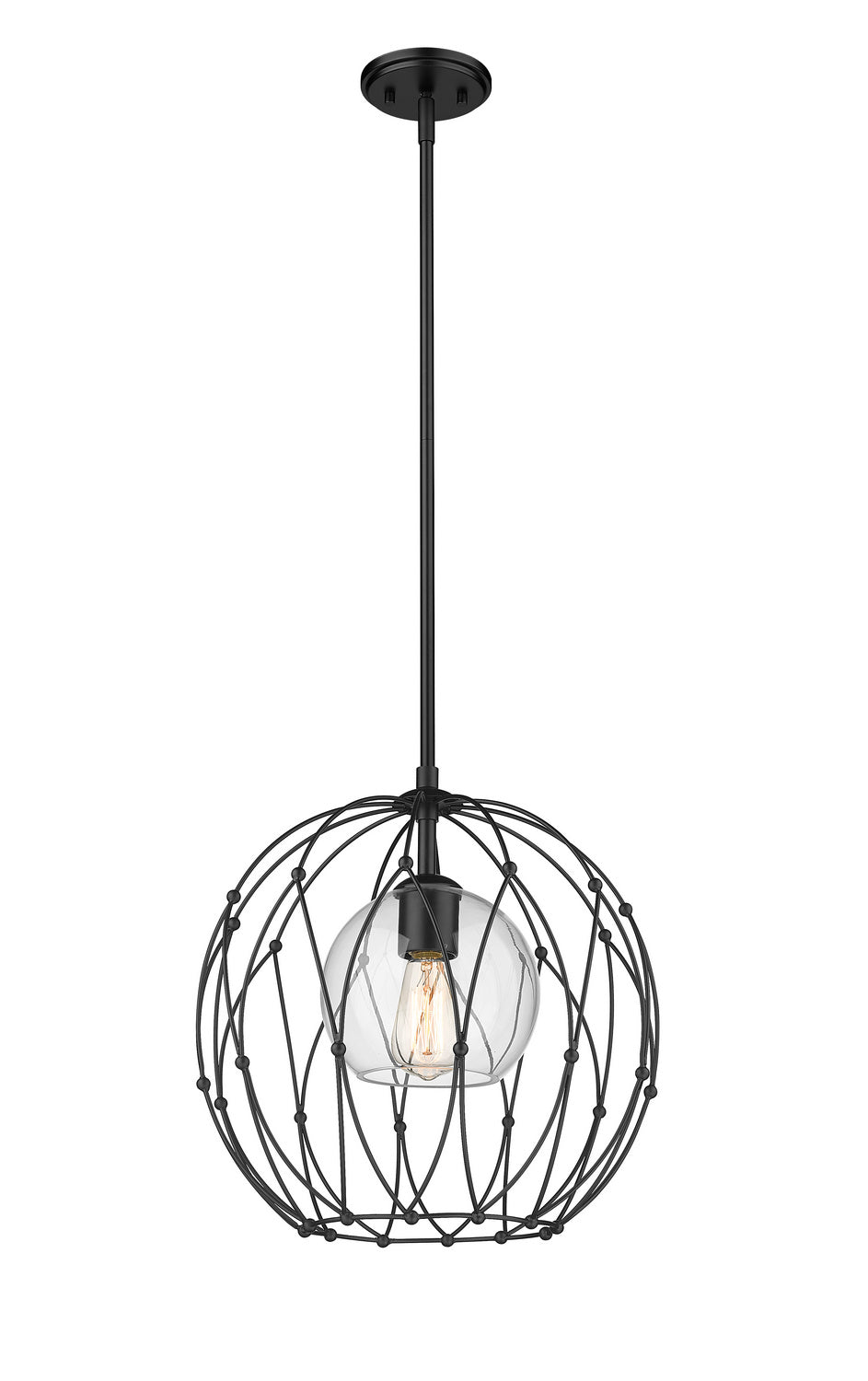 Z-Lite Canada - One Light Pendant - Elle - Matte Black- Union Lighting Luminaires Decor