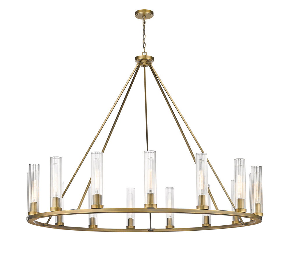 Z-Lite Canada - 15 Light Chandelier - Beau - Rubbed Brass- Union Lighting Luminaires Decor