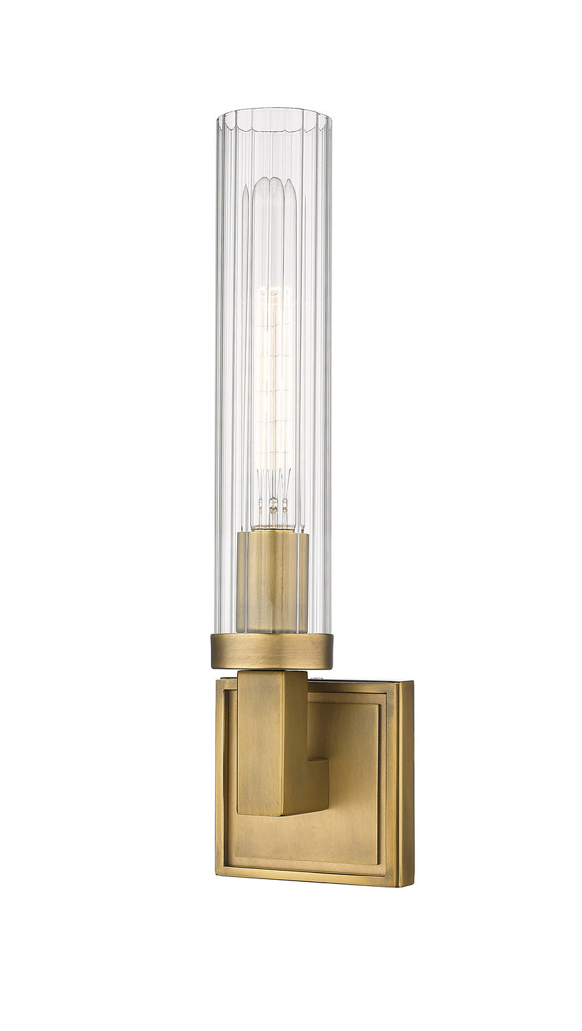 Z-Lite Canada - One Light Wall Sconce - Beau - Rubbed Brass- Union Lighting Luminaires Decor