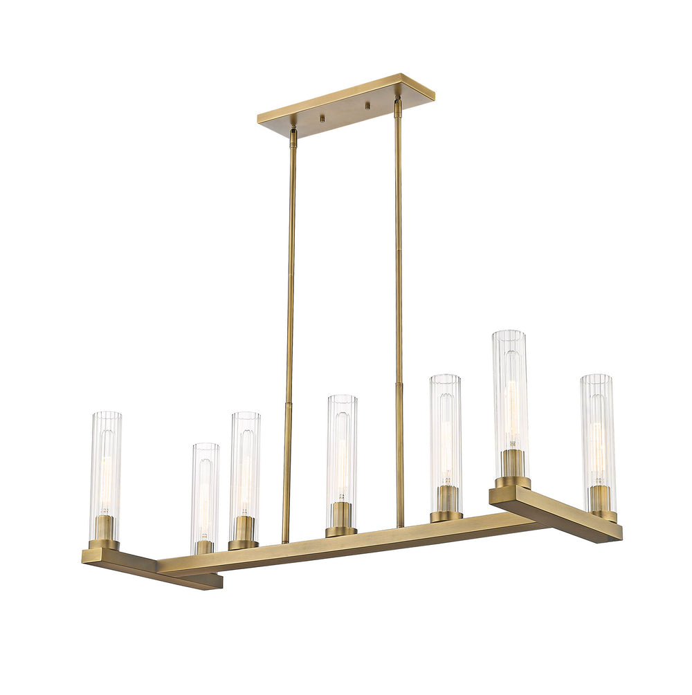 Z-Lite Canada - Seven Light Island Pendant - Beau - Rubbed Brass- Union Lighting Luminaires Decor