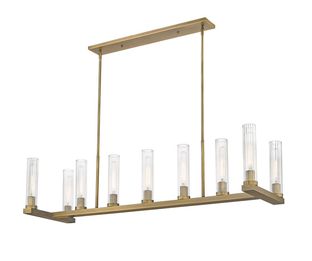 Z-Lite Canada - Nine Light Island Pendant - Beau - Rubbed Brass- Union Lighting Luminaires Decor