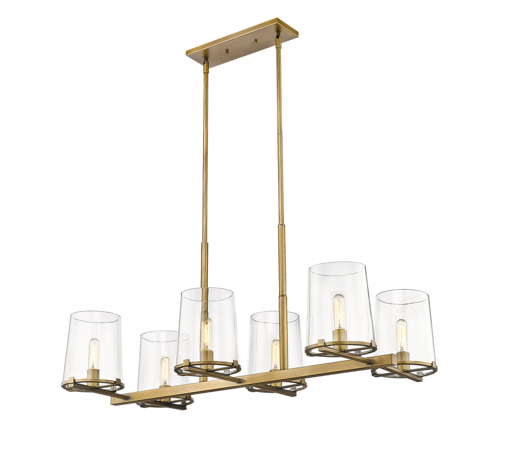 Z-Lite Canada - Six Light Island Pendant - Callista - Rubbed Brass- Union Lighting Luminaires Decor