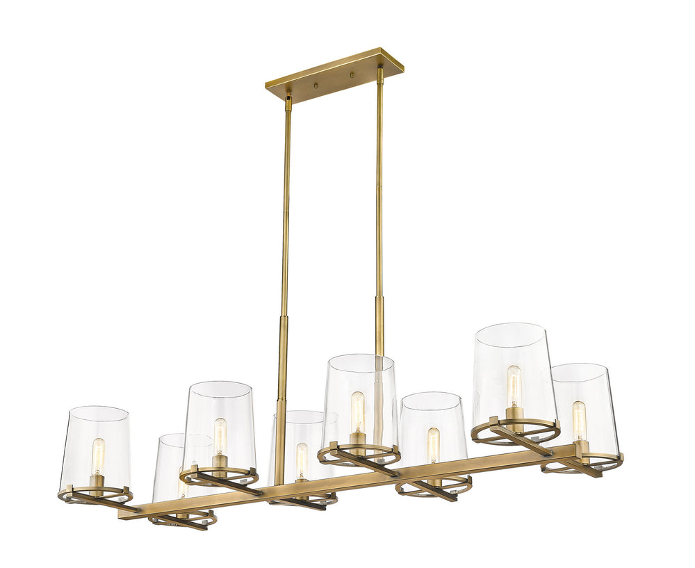 Z-Lite Canada - Eight Light Island Pendant - Callista - Rubbed Brass- Union Lighting Luminaires Decor