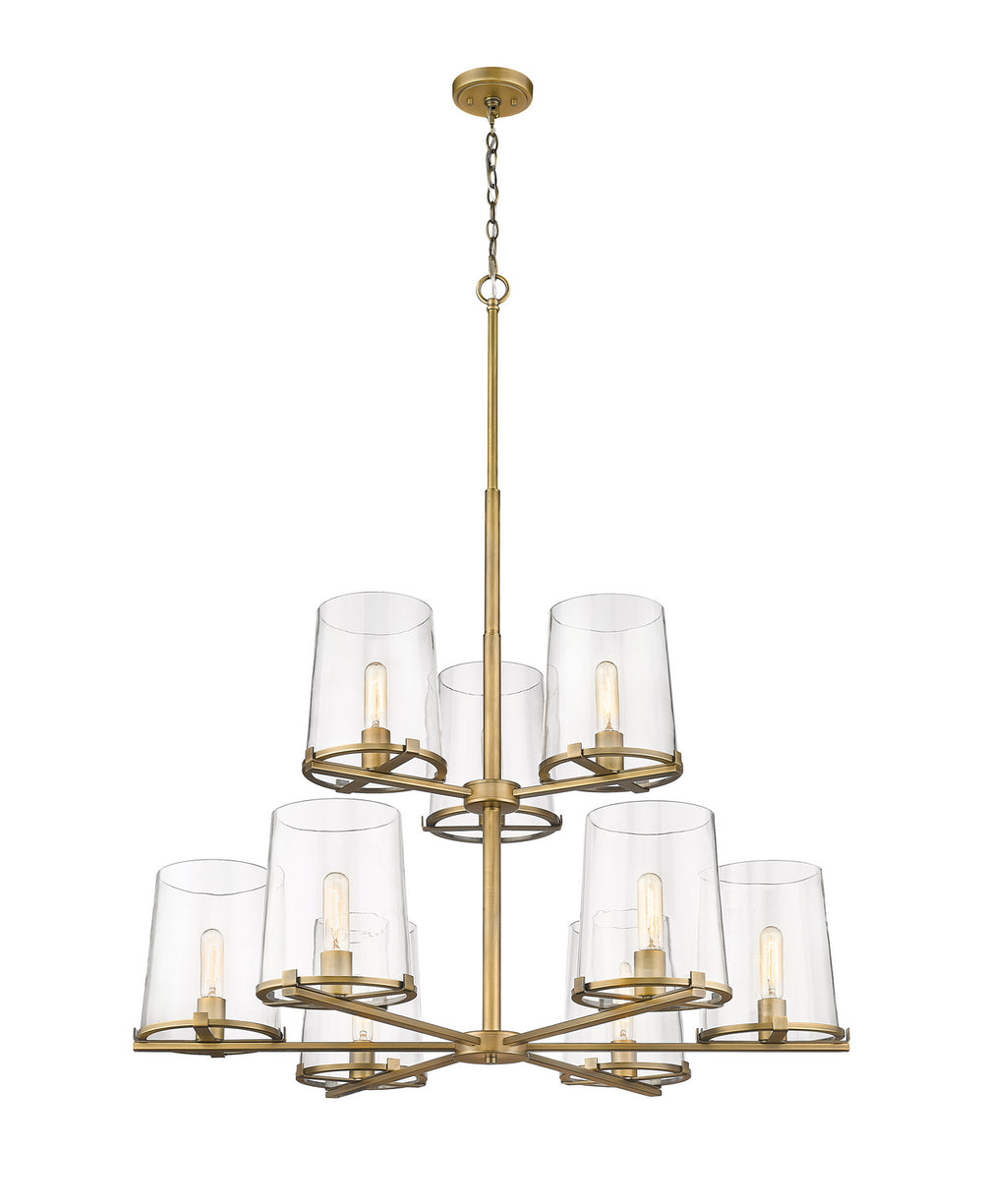 Z-Lite Canada - Nine Light Chandelier - Callista - Rubbed Brass- Union Lighting Luminaires Decor