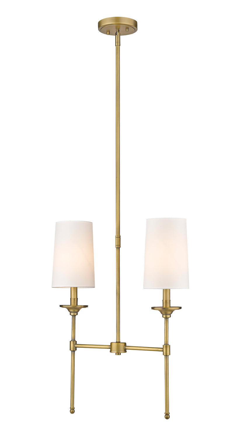 Z-Lite Canada - Two Light Island Pendant - Emily - Rubbed Brass- Union Lighting Luminaires Decor