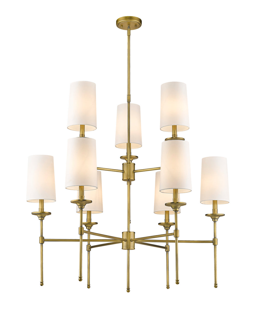 Z-Lite Canada - Nine Light Chandelier - Emily - Rubbed Brass- Union Lighting Luminaires Decor